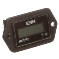 ENM Company Panel Meter, Hour, Elec, LCD, 6 Dig, Dim 2.12"Wx1.24"Hx1.44"D, Vol-Sup 4.5 to 28VDC