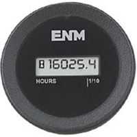 ENM Company Hour Meter, Round Case, 2-250 VAC/VDC, 2 terminal