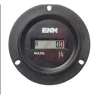 ENM Company Hour Meter, Round Case 3-hole mount, 2-250 VAC/VDC, 2 terminal