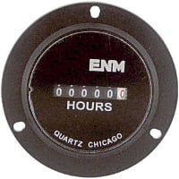 ENM Company Panel Meter, Hour, E-mech, Digital, 6 Dig, Dim 1.68"Wx1.68"Hx1.26"D, Vol-Sup 230VAC