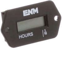 ENM Company Hour Meter, Rect. w/ Holes, 6-Digit, Non-Volatile Memory, 4.5-60VAC/VDC, 50-60Hz