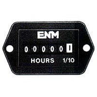 ENM Company Hour Meter, T41 Quartz, 6 Digit, 12-28VDC, Panel Mount, 0.03W, Black