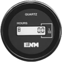 ENM Company Hour Meter, LCD, 2.22 in. Round, No Rest or Enable, 115 VAC, AC, 6 digit