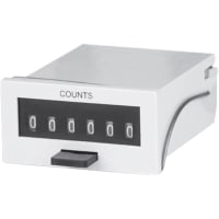 ENM Company Counter, E-Mech, 6-Digit, Resettable, 24VDC, 50 ms Pulse, 3.07x1.14 in., Base Mt