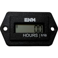 ENM Company Hour Meter Rectangle 2-Hole Mount 2-250 Vac/VDC 3 Terminal W/Reset L3/L4 Series