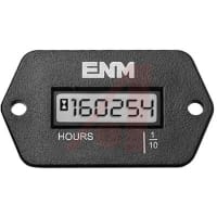 ENM Company Hour Meter Rectangle 2-hole mount, Free Contact