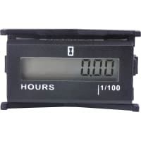 ENM Company Hour Meter, 7 digit LCD display, EEPROM memory, 8-90 VAC/DC, reset