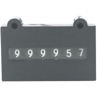 ENM Company Panel Meter, Counter, Elec, Digital, 6 Dig, Dim 1.81"Wx1.81"Hx1.1"D, Vol-Sup 12VDC