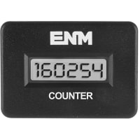 ENM Company Counter; 6 digit LCD; 100% sealed; EEPROM; 4.5-60VDC/VAC; rect w/Reset