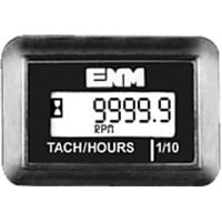 ENM Company Panel Meter, Hour/Tachometer, Elec, LCD, Range 0-99999.9hrs., Cut-Out 0.94x1.43"