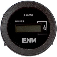 ENM Company Panel Meter, Hour, Elec, LCD, 6 Dig, Dim 1.43"Hx2.22"Dia., Vol-Sup 4.5 to 28VDC