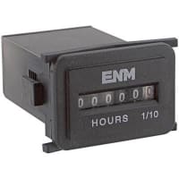 ENM Company Panel Meter, Hour, E-mech, Digital, 6 Dig, Dim 1.43"Wx0.92"Hx2.13"D, Vol-Sup 230VAC