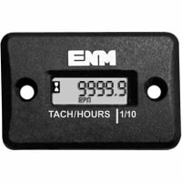 ENM Company Panel Meter, Hour/Tachometer, Elec, LCD, Range 0-99999.9hrs., Cut-Out 2"Dia., 6 Dig