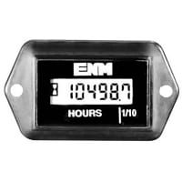 ENM Company Hour Meter, Front Panel, LCD, Rectangular Case, 115VAC