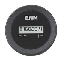 ENM Company Hour Meter; Round Case; 6-Digit; Self-Powered; 4.5-60 VAC/VDC; 50/60 Hz; IP67