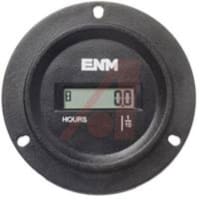 ENM Company Hour Meter Round Case 3-hole mount, Free Contact