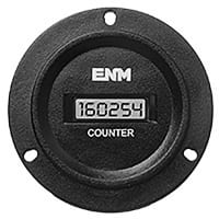 ENM Company Counter, Round Case 3-hole mount, 2-250 VAC/VDC, 3 terminal w/reset