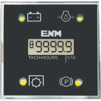 ENM Company Tach/Hour Meter, Digital, true engine RPM, 12 yr battery, 1.78 x 1.78 panel mt