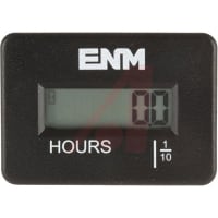 ENM Company Hour Meter, Rectangular, 6-Digit, Non-Volatile Memory, 115-275VAC/VDC, 50/60Hz