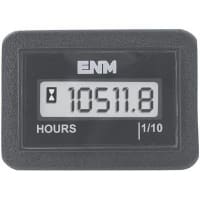 ENM Company Panel Meter, Hour, Elec, LCD, 6 Dig, Vol-Sup 4.5 to 28VDC