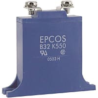 EPCOS Varistor, 550 Vrms @ +85 C, 745 VDC @ +85 C, 25000 A (Max.) @ +85 C, Leaded