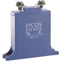 EPCOS Varistor, 275 Vrms/350 VDC, 710 V, 25000 A @ 8/20 us, Metal Oxide, Screw