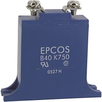 EPCOS Varistor, 750 Vrms @ +85 C, 970 VDC @ +85 C, 40000 A (Max.) @ +85 C, Leaded