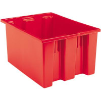 Akro-Mils Tote Lid, Polyethylene, Red, 35300 Totes