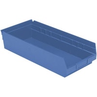 Akro-Mils Storage Bin; Polypropylene; Blue; 17-7/8 in. L X 11-1/8 in. W X 4 in. H