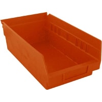 Akro-Mils Storage Bin; Polypropylene; Red; 11-5/8 in. L X 6-5/8 in. W X 4 in. H