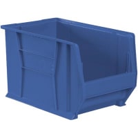 Akro-Mils Storage Bin, Polypropylene, Black, 20 in. L x 12-3/8 in. W x 12 in. H, 200 lbs.