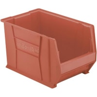 Akro-Mils Storage Bin; Polypropylene; Red; 20 in. L X 18-3/8 in. W X 12 in. H