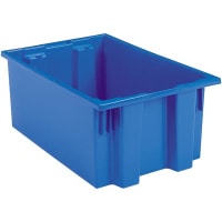 Akro-Mils Tote, High Density Polyethylene, Blue, 19-1/2, 15-1/2 in., 10 in.