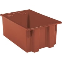 Akro-Mils Tote, High Density Polyethylene, Red, 19-1/2, 15-1/2 in., 10 in.