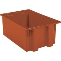 Akro-Mils Tote, High Density Polyethylene, Red, 19-1/2, 15-1/2 in., 13 in.