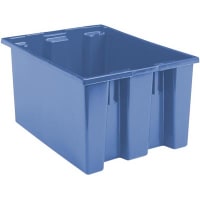 Akro-Mils Tote, High Density Polyethylene, Blue, 19-1/2, 13-1/2 in., 8 in.