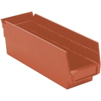 Akro-Mils Storage Bin; Polypropylene; Red; 11-5/8 in. L X 2-3/4 in. W X 4 in. H