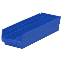 Akro-Mils Storage Bin; Polypropylene; Blue; 17-7/8 in. L X 6-5/8 in. W X 4 in. H