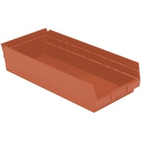 Akro-Mils Storage Bin; Polypropylene; Red; 17-7/8 in. L X 8-3/8 in. W X 4 in. H