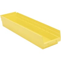 Akro-Mils Storage Bin; Polypropylene; Yellow; 23-5/8 in. L X 6-5/8 in. W X 4 in. H