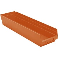 Akro-Mils Storage Bin; Polypropylene; Red; 23-5/8 in. L X 6-5/8 in. W X 4 in. H