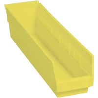 Akro-Mils Storage Bin, Polypropylene, Yellow, 17-7/8 in. L X 4-1/8 in. W X 4 in. H