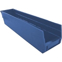 Akro-Mils Storage Bin; Polypropylene; Blue; 17-7/8 in. L X 4-1/8 in. W X 4 in. H