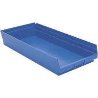 Akro-Mils Storage Bin; Polypropylene; Blue; 23-5/8 in. L X 8-3/8 in. W X 4 in. H