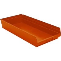 Akro-Mils Storage Bin; Polypropylene; Red; 23-5/8 in. L X 8-3/8 in. W X 4 in. H