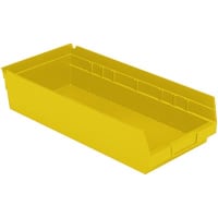 Akro-Mils Storage Bin, Polypropylene, Yellow, 17-7/8 in. L x 11-1/8 in. W x 4 in. H