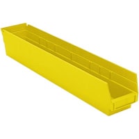 Akro-Mils Storage Bin, Polypropylene, Yellow, 23-5/8 in. L x 4-1/8 in. W x 4 in. H