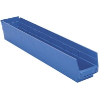 Akro-Mils Storage Bin; Polypropylene; Blue; 23-5/8 in. L X 4-1/8 in. W X 4 in. H