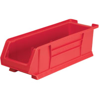 Akro-Mils Storage Bin; Polypropylene; Red; 23-7/8 in. L X 8-1/4 in. W X 7 in. H