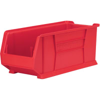 Akro-Mils Storage Bin; Polypropylene; Red; 23-7/8 in. L X 11 in. W X 10 in. H